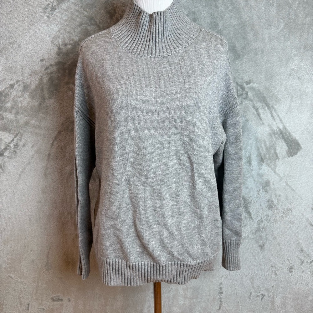 Magaschoni Mock Turtleneck Cozy Gray Sweater Wmn’s Petite Sz S